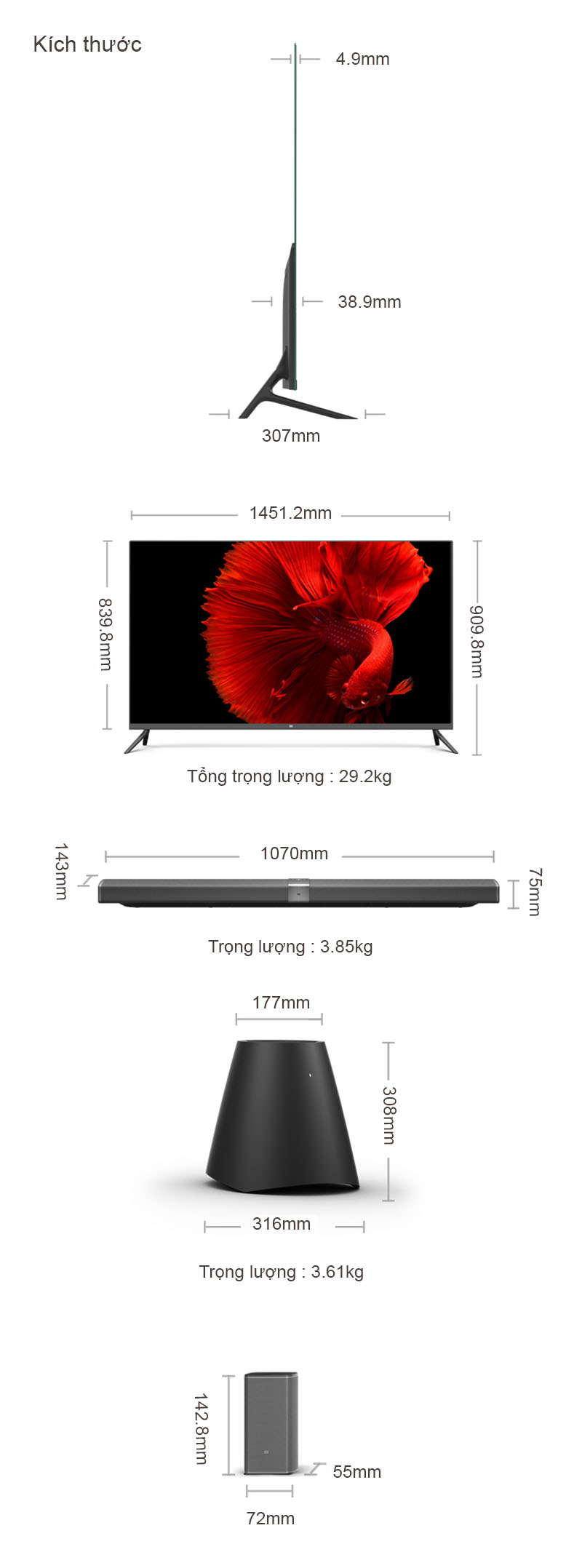 Tivi Thông Minh Xiaomi Mi TV4 65 inch