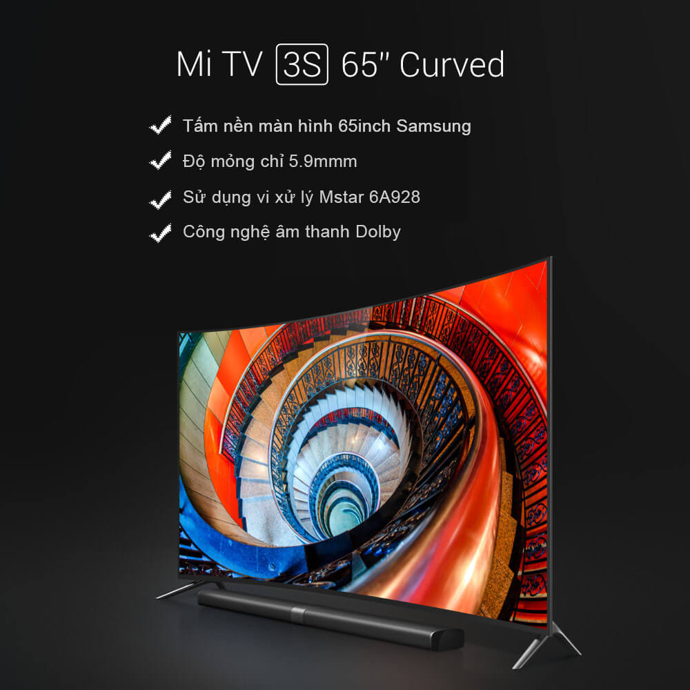 Tivi Thông Minh Xiaomi Mi TV 3S 65 inch Chính Hãng