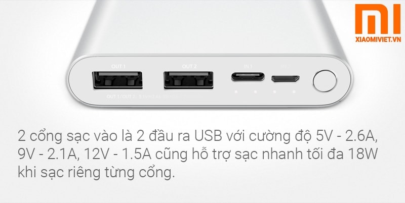 Pin sạc dự phòng Xiaomi 10000mAh Gen 3 (2019)