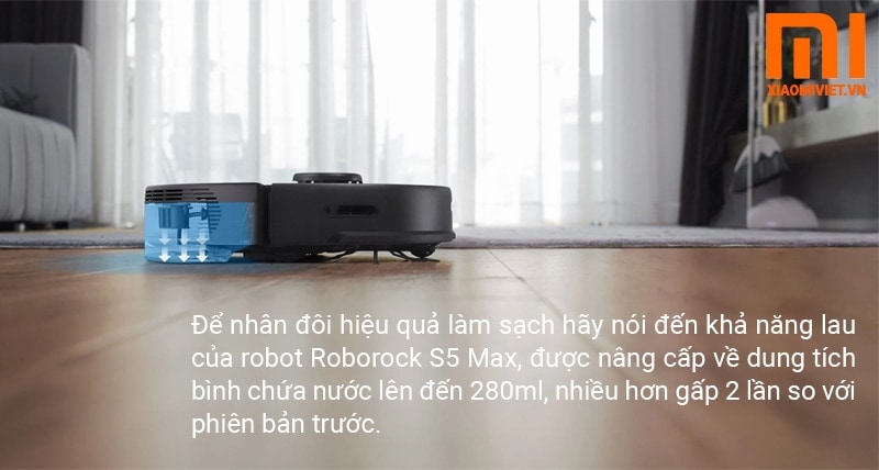 Robot hút bụi lau nhà Xiaomi Roborock S5 Max Quốc Tế
