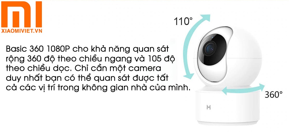 Xiaomi Mi Home Security Basic 360 1080P cho góc nhìn toàn diện