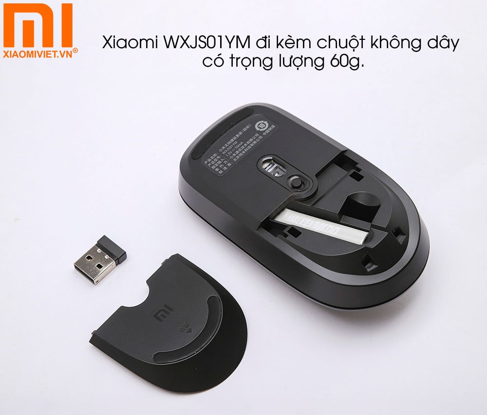 Xiaomi WXJS01YM đi kèm chuột không dây có trọng lượng 60g