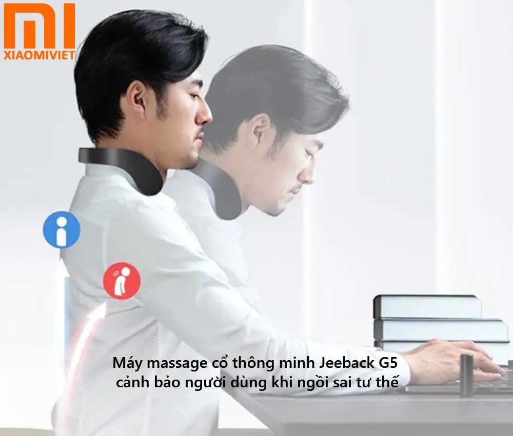 Máy massage cổ thông minh Jeeback G5 cảnh báo người dùng khi ngồi sai tư thế