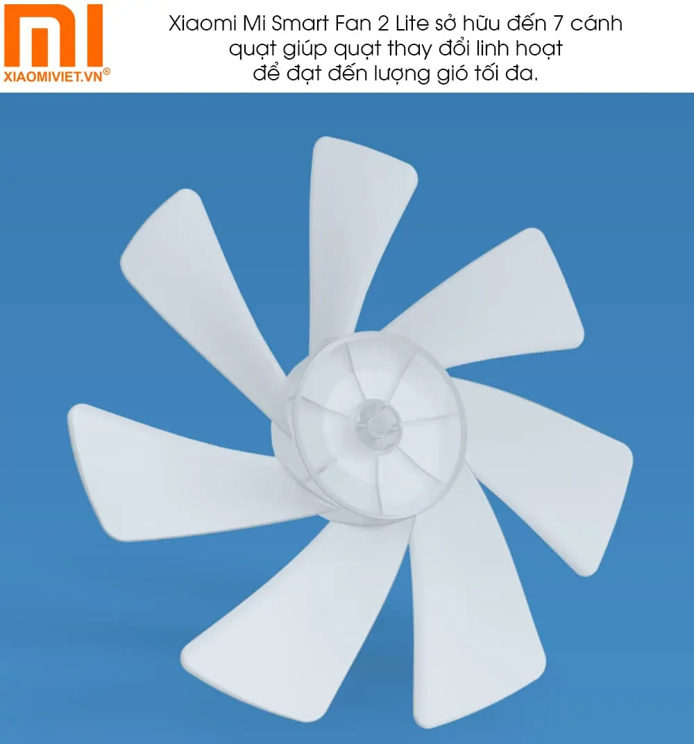 Xiaomi Mi Smart Fan 2 Lite sở hữu thiết kế 7 cánh quạt