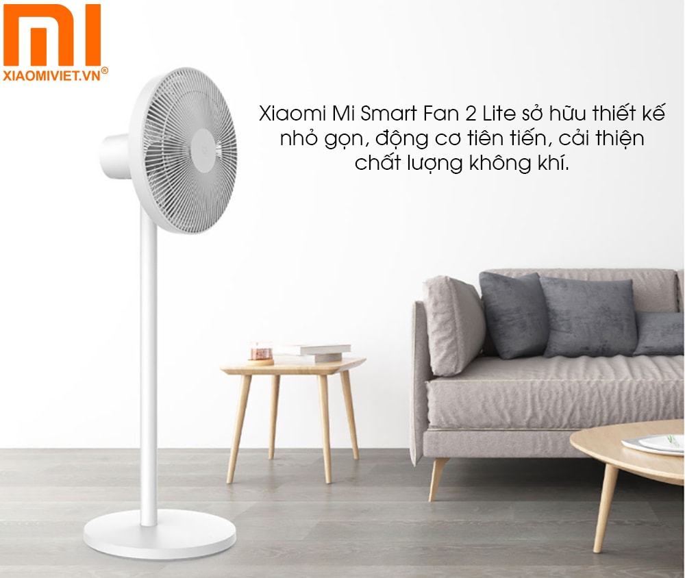 Xiaomi Mi Smart Fan 2 Lite sở hữu thiết kế nhỏ gọn, động cơ tiên tiến