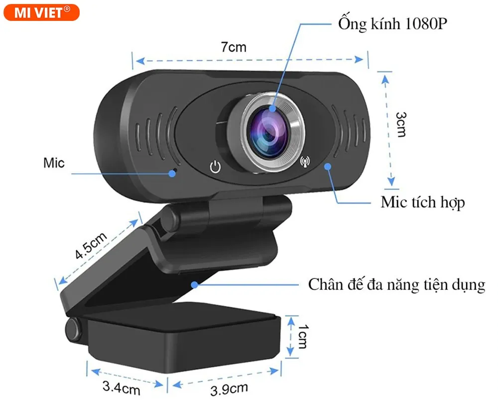 Kích thước Webcam Full HD 1080p Imilab Xiaomi W88 CMSXJ22A