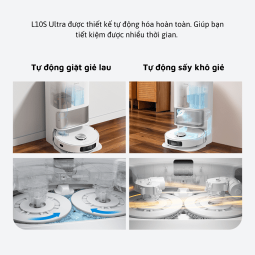 Robot hút bụi lau nhà Xiaomi Dreame L10S Ultra - Bản Quốc Tế - Bơm xả nước tự động