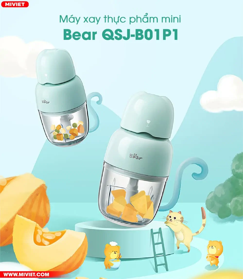 Máy xay thực phẩm mini Bear QSJ-B01P1