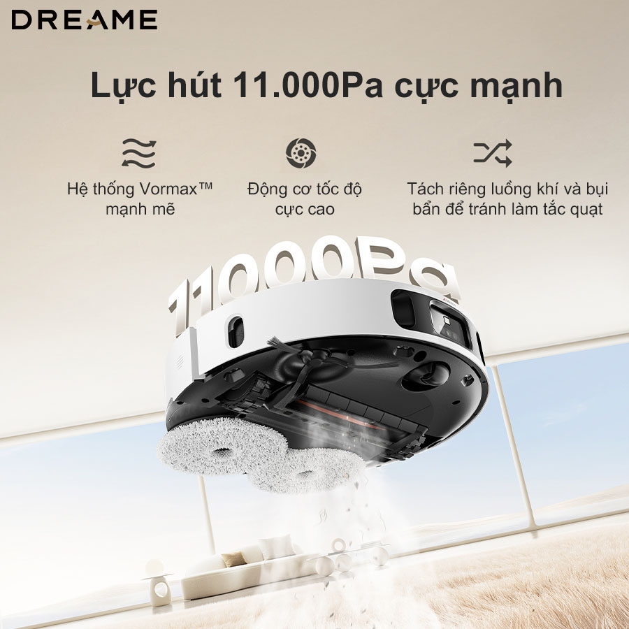 Lực hút Vormax™ cực mạnh 11.000Pa