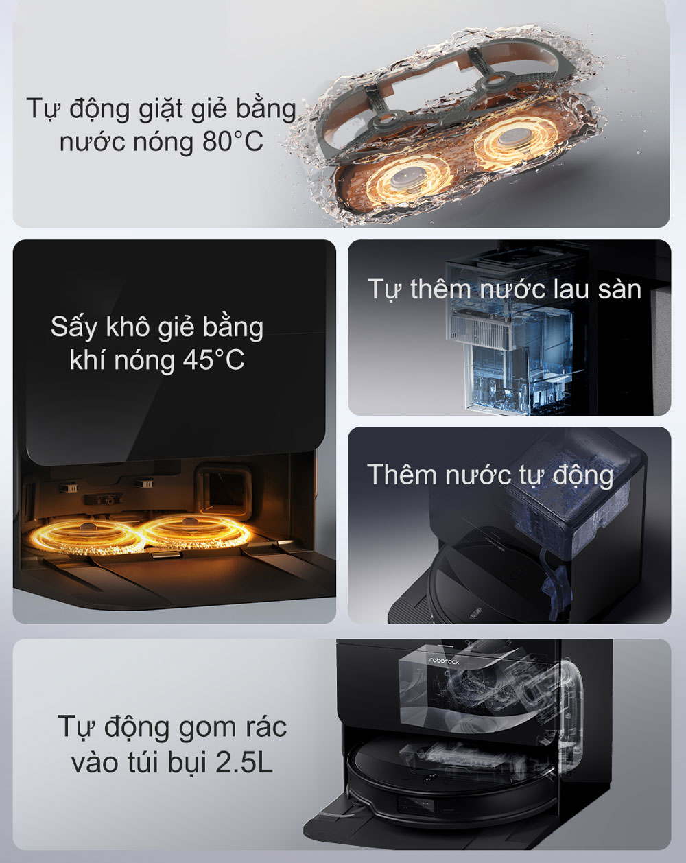 Robot hút bụi lau nhà Roborock Saros 10 R – Bản Quốc Tế